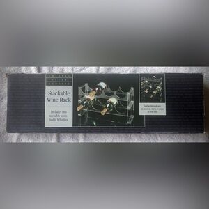 Vintage Clear Acrylic Stackable Wine Rack holds 8 bottles 18.5” x 5.5” NEW NIB